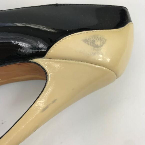 Dolce Vita Patent Leather Beige Black High Heels Shoes Womens Sz 6.5M - Picture 7 of 9